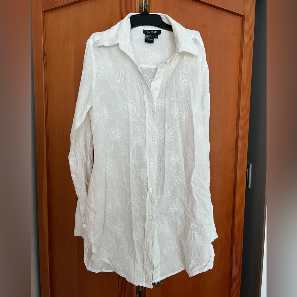 C. P. W. (Central Park West) white Summer blouse